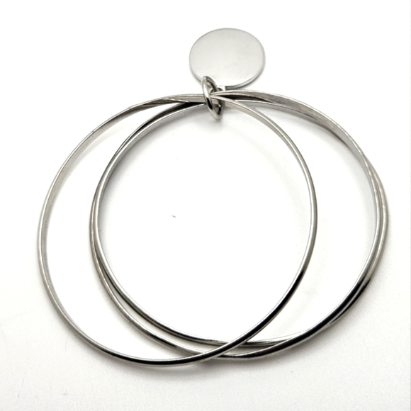 ๐ข3/$19๐ข Initial Monogram Letter B Silver Bangle Bracelet Set - Picture 4 of 4